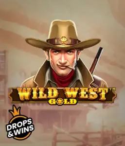  Meet the daring sheriff of "Wild West Gold," a captivating slot game by Pragmatic Play. The graphic depicts a determined sheriff with a sheriff’s badge, set against a sun-baked Old West town backdrop. The game's title is boldly featured in a stylized font, complementing the Wild West adventure theme. 